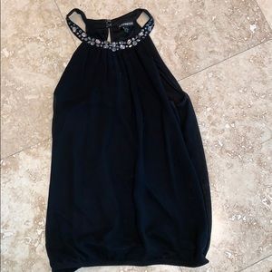 Black sleeveless top